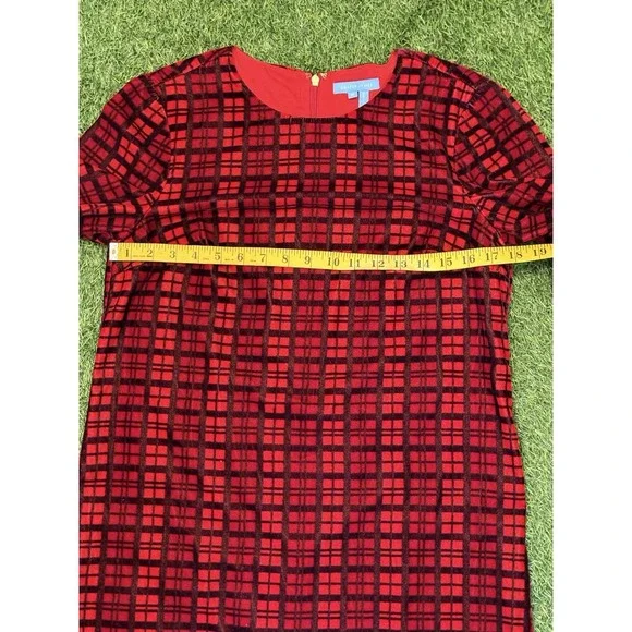 Draper James Roslyn Midi Dress Size 6 Red Plaid Bell Sleeves‎ Festival DRW0611 - Picture 11 of 16